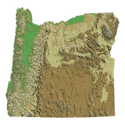 Home Comforts Detailed Relief map of Oregon state-20 Inch by 30 Inch Laminated Poster with Bright Colors and Vivid Imagery-Fits Perfectly in Many Attractive Frames