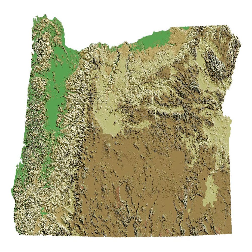 Home Comforts Detailed Relief map of Oregon state-20 Inch by 30 Inch Laminated Poster with Bright Colors and Vivid Imagery-Fits Perfectly in Many Attractive Frames