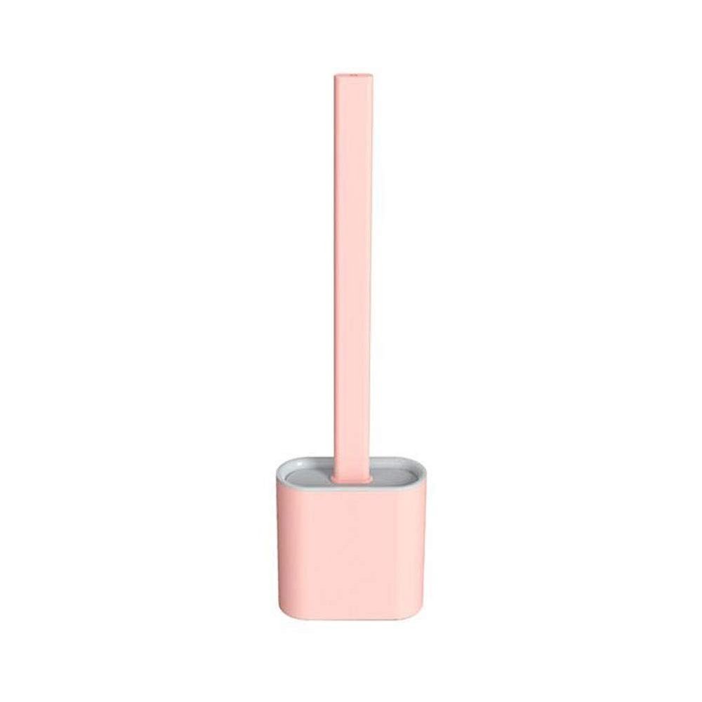 Creative Toilet Brush and Holder Bathroom WC Crystal Petal Toilet Brush Set Detachable Acrylic Toilet Brush Holder (Color : Pink)