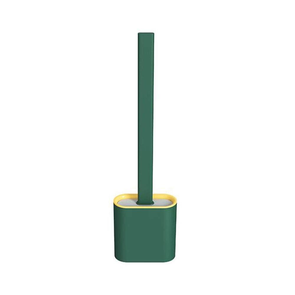 Creative Toilet Brush and Holder Bathroom WC Crystal Petal Toilet Brush Set Detachable Acrylic Toilet Brush Holder (Color : Green)