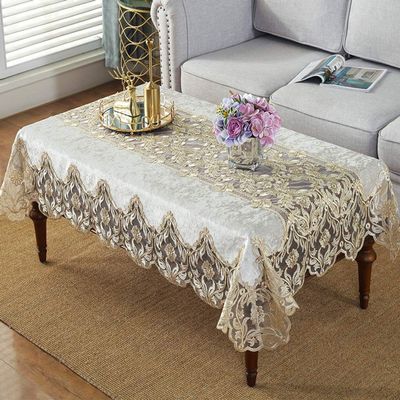 Embroidery Table Cover,For Bedside Wedding Dinning Decoration,Velvet Luxury Lace Macrame Dust-proof Washable Table Cloth,Rectangle Lace Tablecloth C 70x70cm(28x28inch)