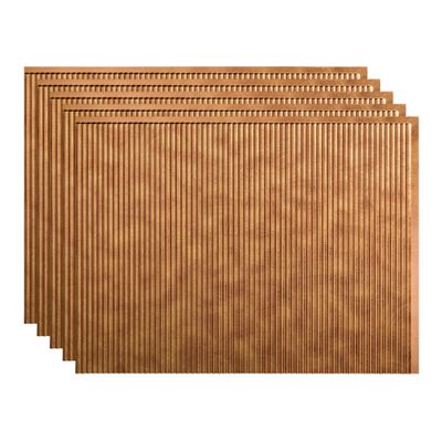 FASDE Rib Decorative Vinyl 18in x 24in Backsplash Panel in Antique Bronze (5 Pack)