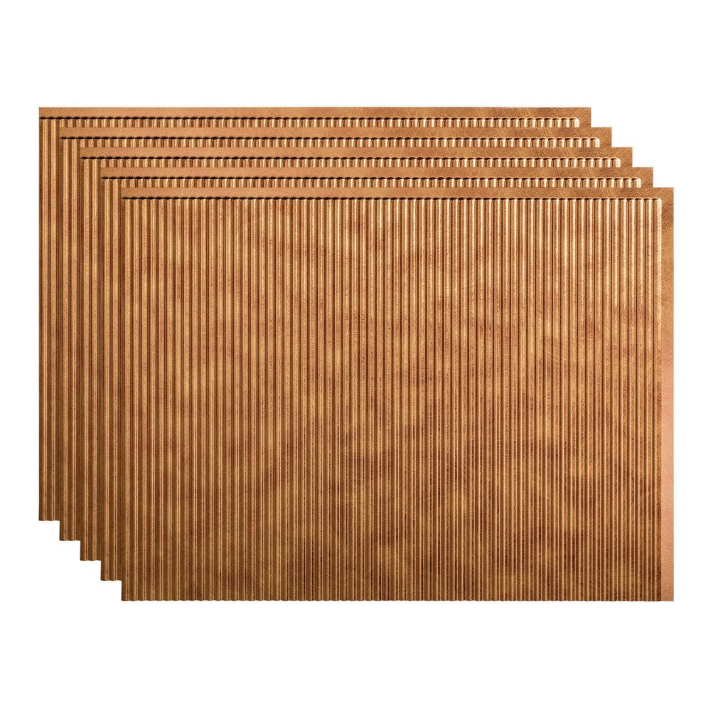 FASDE Rib Decorative Vinyl 18in x 24in Backsplash Panel in Antique Bronze (5 Pack)