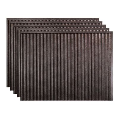 FASDE Rib Decorative Vinyl 18in x 24in Backsplash Panel in Smoked Pewter (5 Pack)