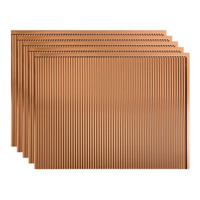 FASDE Rib Decorative Vinyl 18in x 24in Backsplash Panel in Polished Copper (5 Pack)