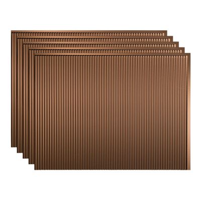 FASDE Rib Decorative Vinyl 18in x 24in Backsplash Panel in Oil-Rubbed Bronze (5 Pack)