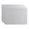 FASDE Rib Decorative Vinyl 18in x 24in Backsplash Panel in Gloss White (5 Pack) view 1
