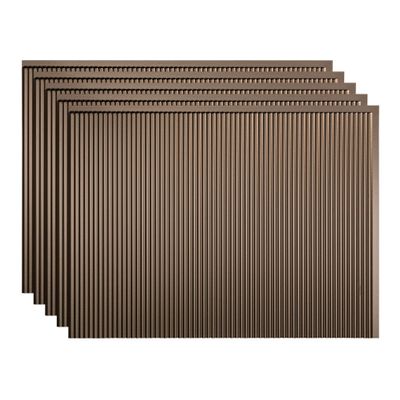 FASDE Rib Decorative Vinyl 18in x 24in Backsplash Panel in Argent Bronze (5 Pack)