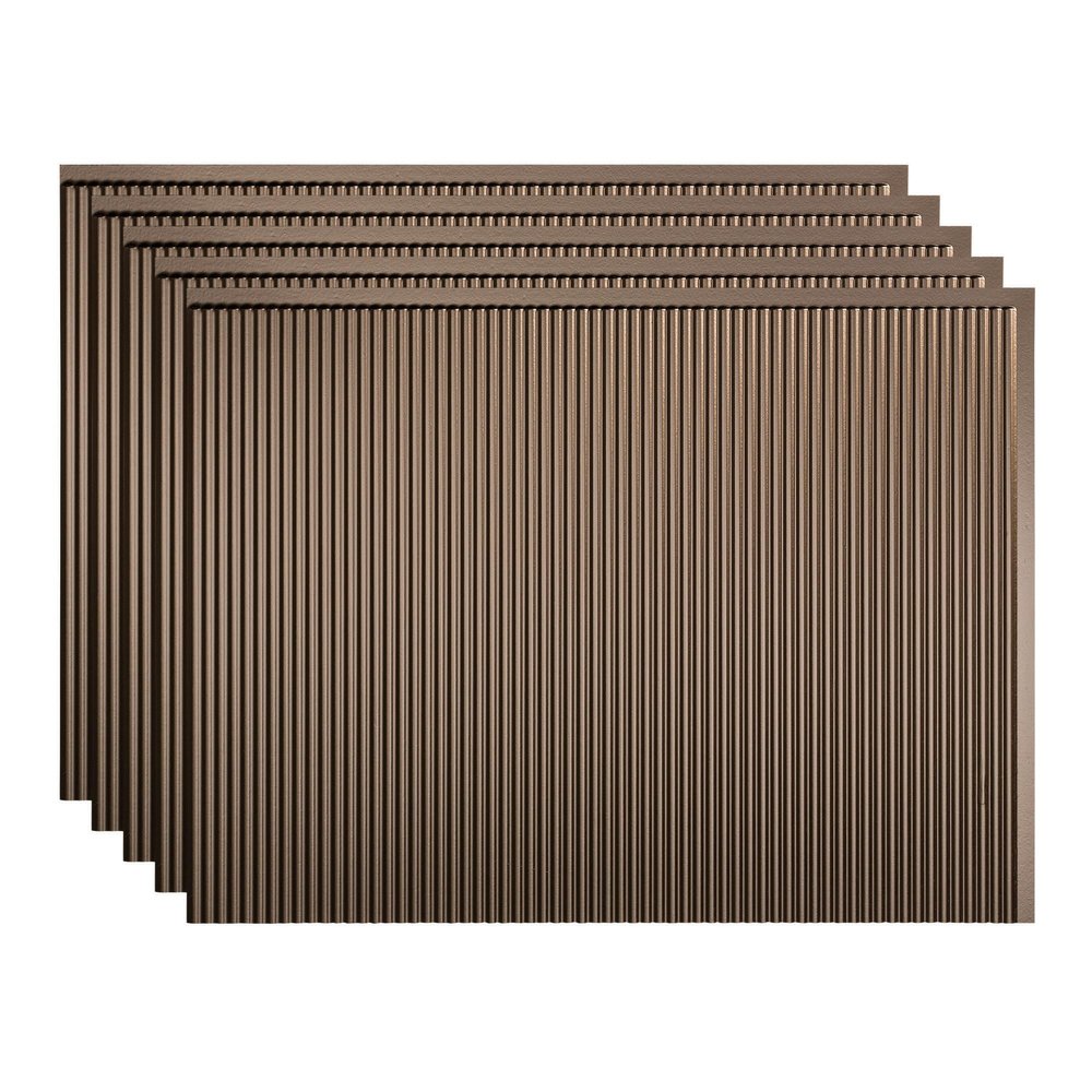 FASDE Rib Decorative Vinyl 18in x 24in Backsplash Panel in Argent Bronze (5 Pack)