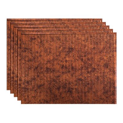 FASDE Rib Decorative Vinyl 18in x 24in Backsplash Panel in Moonstone Copper (5 Pack)