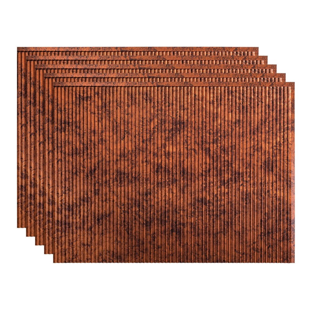 FASDE Rib Decorative Vinyl 18in x 24in Backsplash Panel in Moonstone Copper (5 Pack)