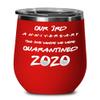 3rd Anniversary Quarantine Wine Tumbler for Wife from Husband The One Where We Were Quarantined 2020 Funny Friends Pandemic Travel Mug 12 oz Insulated view 1