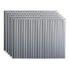 FASDE Rib Decorative Vinyl 18in x 24in Backsplash Panel in Argent Silver (5 Pack) view 1
