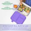 Bentgo Kids Stainless Steel Leak-Resistant Lunch Box - 3-Compartments with Bonus Silicone Container, Durable, Eco-Friendly, Dishwasher Safe, BPA-Free, Ideal for School, Ages 3+ (Purple) view 2