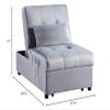 Lexicon Garrell 4 in 1 Multi Function Convertible Sleeper Bed, Chair, Lounger, Ottoman in Gray view 3