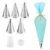 AUEAR, Cake Decorating Sugar Cookie Piping Tips 5 Writing Tube 1 Coupler 1 Silicone Pastry Bag (7 Pack) view 1