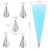 AUEAR, Cake Decorating Sugar Cookie Piping Tips 5 Writing Tube 1 Coupler 1 Silicone Pastry Bag (7 Pack) view 2