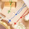 CHENXIN 100 Pack Plastic Rosary Beads, 17 Inch Assorted Color Pearlized Catholic Prayer Bead Bulk Rosaries view 4