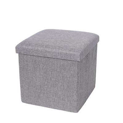 Differeye Foldable Storage Box Multifunctional Cotton and Linen Finishing Box Storage Stool for Shoe Stool Cloth Storage Stool Adult Sit (Gray,503131cm)