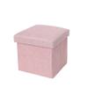 Differeye Foldable Storage Box Multifunctional Cotton and Linen Finishing Box Storage Stool for Shoe Stool Cloth Storage Stool Adult Sit (Pink,503131cm) view 1