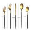20Pcs Silverware Set For 4, Uniturcky Black Gold Stainless Steel Flatware, Knifes Forks Spoons Set For Home Kitchen Restaurant, Dishwasher Safe view 2