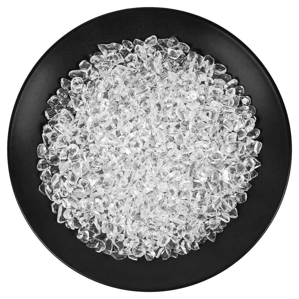 1.1lb Natural Crushed Clear Quartz Crystal Tumbled Chips-Healing Crystals Chips Bulk, Crushed Crystal Gemstones for Crafts, Beautiful Package for Gift (Clear Quartz)