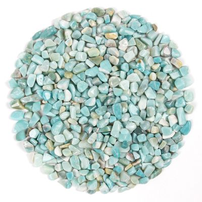 1.1lb Natural Crushed Amazonite Crystal Tumbled Chips-Healing Crystals Chips Bulk, Crushed Crystal Gemstones for Crafts, Beautiful Package for Gift (Amazonite)