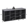 Giantex Shoe Storage Bench with Cushion, Entryway Shoe Rack Bench, Adjustable Shelves, 10-Cubbies Shoe Organizer Bench for Entryway, Living Room, Bedroom, Hallway, Closet, Mudroom (Grey) view 3