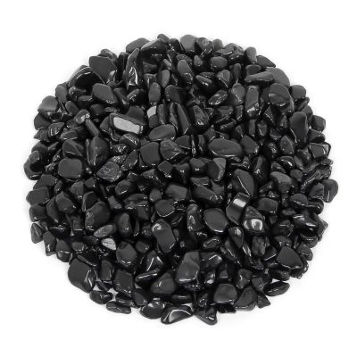 1.1lb Natural Crushed Obsidian Crystal Tumbled Chips-Healing Crystals Chips Bulk, Crushed Crystal Gemstones for Crafts, Beautiful Package for Gift (Obsidian)