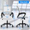 Best Shop Ergonomic Office Chair, Mid Back Mesh Desk Chair with Lumbar Support & Armrest - Breathable, Height Adjustable Rolling Task Executive Chairs for Adults, White view 2