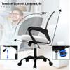 Best Shop Ergonomic Office Chair, Mid Back Mesh Desk Chair with Lumbar Support & Armrest - Breathable, Height Adjustable Rolling Task Executive Chairs for Adults, White view 3