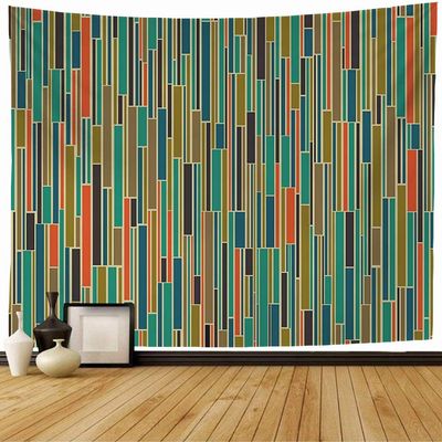 Starogs Tapestry Decor Mid Century Absctract Mod Retro Revival Repeat Polygonal 1960S Geometric Modern 60S Textures Wall Tapestry Wall Decor Blanket for Bedroom Home Dorm 60x60 Inch