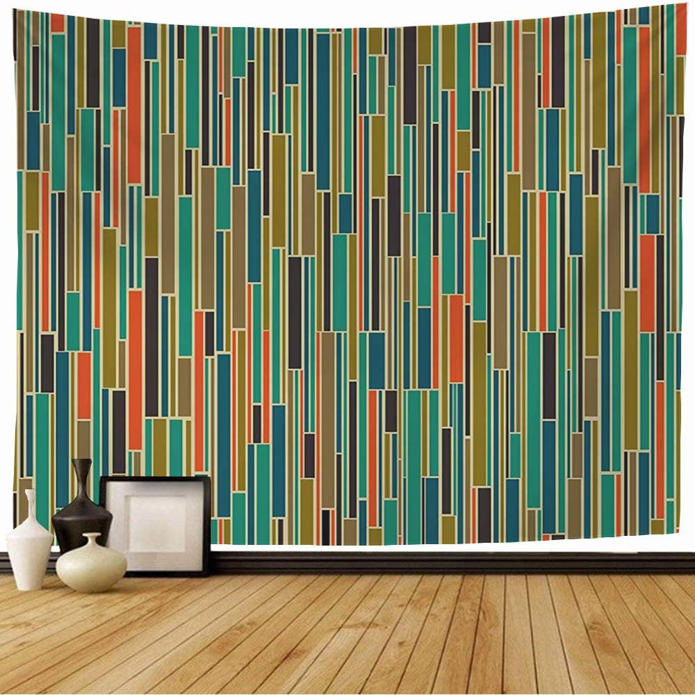 Starogs Tapestry Decor Mid Century Absctract Mod Retro Revival Repeat Polygonal 1960S Geometric Modern 60S Textures Wall Tapestry Wall Decor Blanket for Bedroom Home Dorm 60x60 Inch
