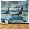 Starojan Tapestry Wall Hanging Abstract On Whale Painting Two Killer Whales Wildlife Swimming Sky Nature Oil Outdoor Landscape Tapestry Blanket Wall Bedroom Decor 60x60 Inch view 1