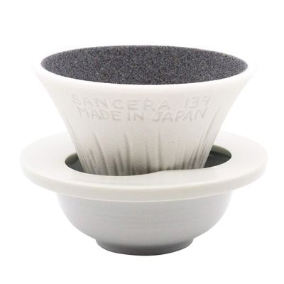 Kofil 1390400506 Coffee Filter Dripper with Dedicated Base and Saucer, White