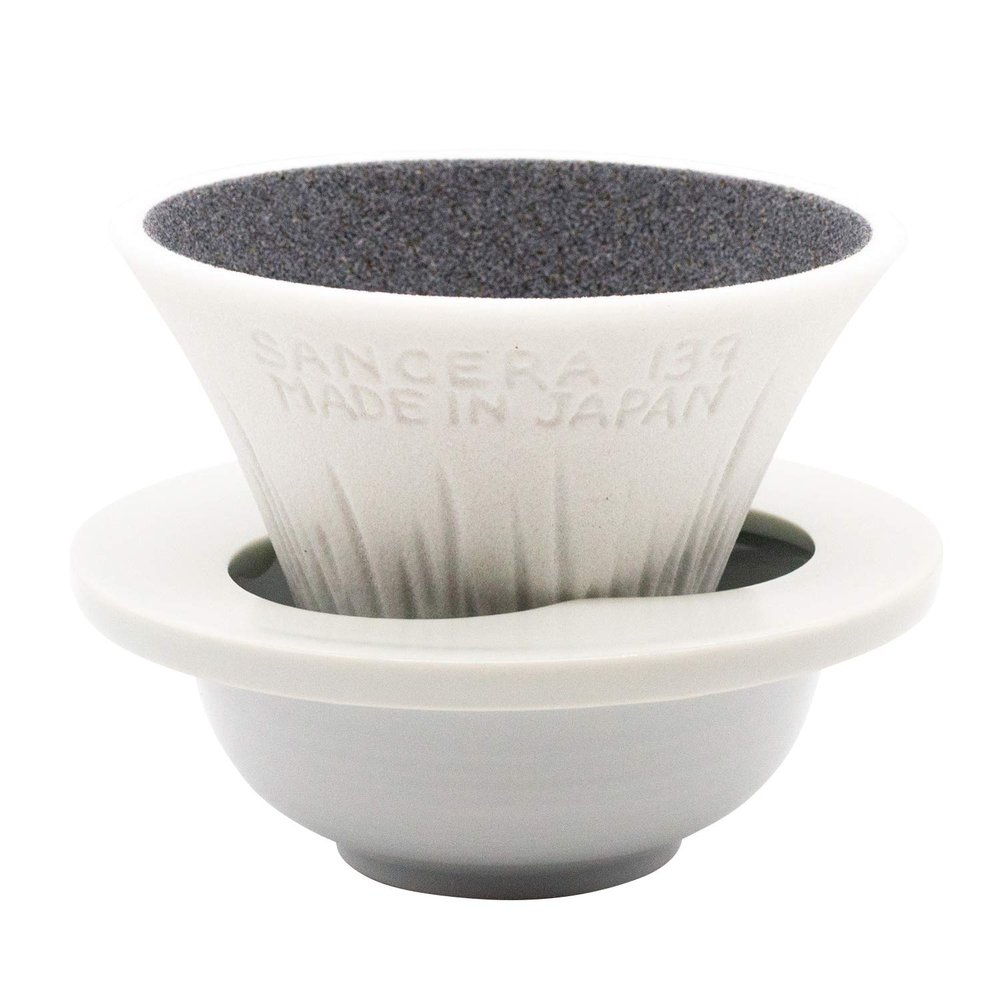 Kofil 1390400506 Coffee Filter Dripper with Dedicated Base and Saucer, White