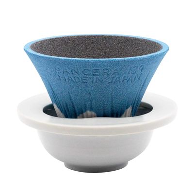(Cofil) Kofil 1390400501 Coffee Filter Dripper with Dedicated Base and Saucer, Blue