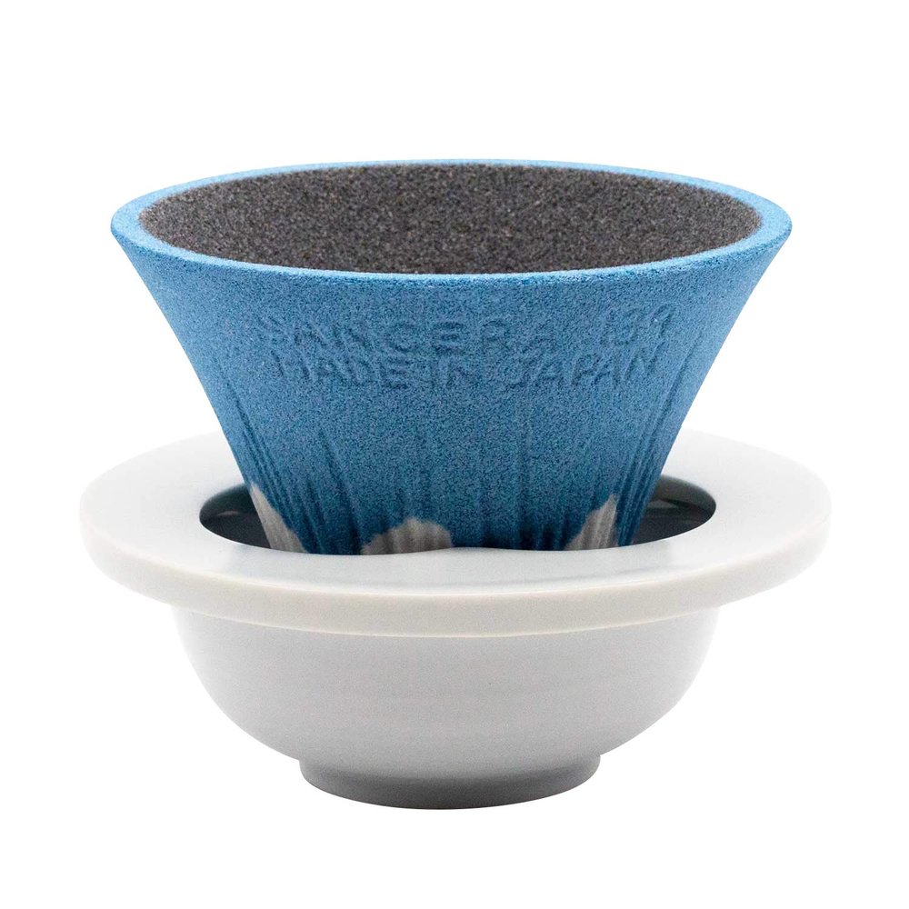 (Cofil) Kofil 1390400501 Coffee Filter Dripper with Dedicated Base and Saucer, Blue