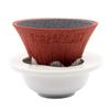 Kofil 1390400505 Fuji Ceramic Coffee Filter Dripper with Dedicated Base and Saucer, Red view 1