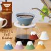 Kofil 1390400505 Fuji Ceramic Coffee Filter Dripper with Dedicated Base and Saucer, Red view 2