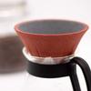 Kofil 1390400505 Fuji Ceramic Coffee Filter Dripper with Dedicated Base and Saucer, Red view 3