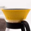 Kofil 1390400504 Fuji Ceramic Coffee Filter Dripper with Dedicated Base and Saucer, Yellow view 3