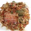Artisan fall, autumn, harvest wreath for front door or inside decoration. Features wood pumpkin "Pumpkin & spice & everything nice" Wreath is very full, made with weatherproof fabric, measures 20x20x6 view 3