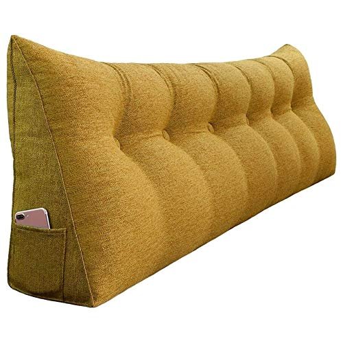 MISC Bed Rest Wedge Pillow Bolster Lumbar Support Daybed Back Cushion Yellow Textured Novelty Polyester Removable Cover