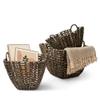 Artera Large Wicker Storage Basket - Set of 3 Woven Water Hyacinth Blanket Baskets with Handle, Natural Nesting Storage Bins for Living Room, Bedroom, Bathroom or Laundry Room view 1
