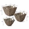 Artera Large Wicker Storage Basket - Set of 3 Woven Water Hyacinth Blanket Baskets with Handle, Natural Nesting Storage Bins for Living Room, Bedroom, Bathroom or Laundry Room view 2