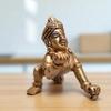 craftslook Brass Laddu Gopal Idol 2.25" (150g) | Baby Krishna Thakur Ji Murti | Lord Bal Gopal Infant Statue for Janmashtami | Hindu God Idol for Home Puja, Temple, or Gifting view 2