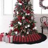 Medoore Red and Black Buffalo Plaid Check Christmas Tree Skirt 48 inches, Country Xmas Tree Decorations Tree Skirts Double Layers Holiday Ornaments view 1