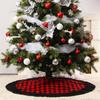 Medoore Red and Black Buffalo Plaid Check Christmas Tree Skirt 48 inches, Country Xmas Tree Decorations Tree Skirts Double Layers Holiday Ornaments view 4