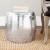 MISC Silver Round Table - 15.4" X 15.8" Modern Contemporary Aluminum Metal Finish view 1